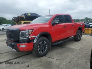 2024 Nissan Titan Pro-4X with VIN 1N6AA1ED8RN118197, listed as a Copart auction lot 64471595 with 3,576 mi miles and Salvage title. Bid and sale history available at DreamBid. Image 1.