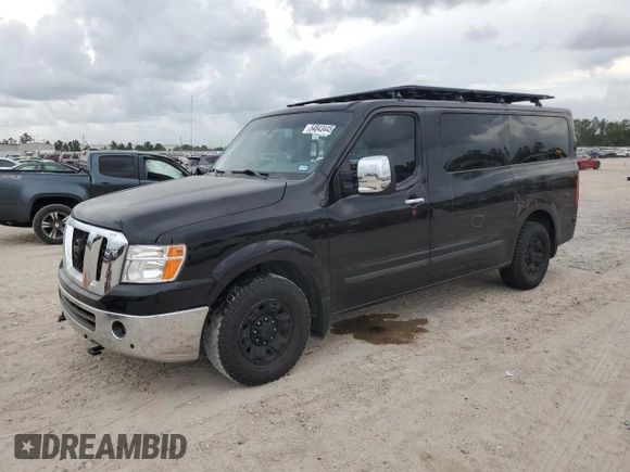 2017 Nissan NV SL z VIN 5BZAF0AA3HN850343, wystawiony jako Copart lot #54843445 z przebiegiem 129 144 mil mil oraz Szkoda całkowita • Salvage title. Historia ofert i sprzedaży dostępna na DreamBid. Obrazek 1.
