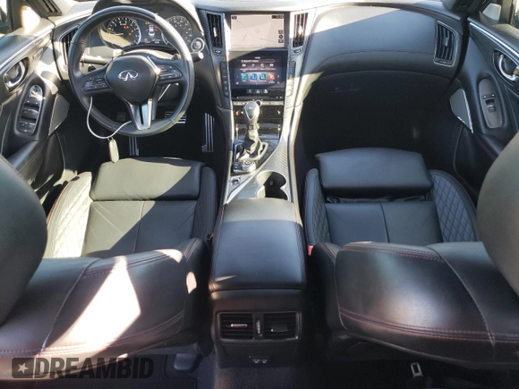 2022 Infiniti Q50 Red Sport 400 with VIN JN1FV7DR8NM390250, listed as a Copart auction lot 87685715 with 66,553 mi miles and Salvage title. Bid and sale history available at DreamBid. Image 8.