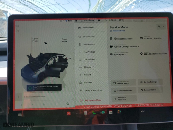 2023 Tesla Model Y Long Range with VIN 7SAYGDEE5PA100116, listed as a Copart auction lot 45713965 with 32,005 mi miles and Salvage Title. Bid and sale history available at carsss.com. Image 9.