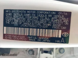 2016 Toyota Prius c One with VIN JTDKDTB36G1121609, listed as a IAAI auction lot 41720563 with 71,893 mi miles. Bid and sale history available at carsss.com. Image 9.