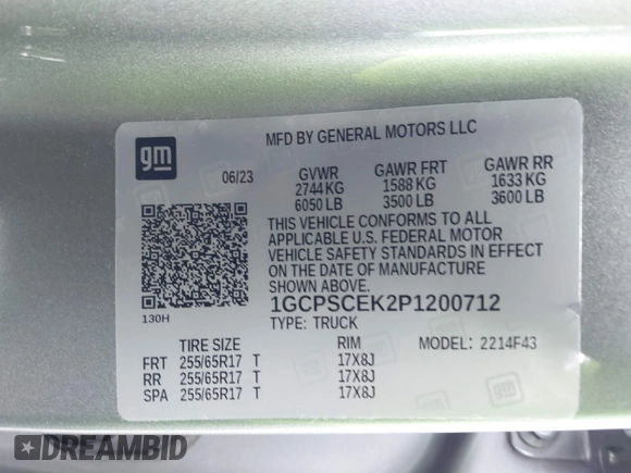 2023 Chevrolet Colorado 2WD LT с VIN 1GCPSCEK2P1200712, выставлен на аукционе IAAI как лот 42565971 с пробегом 40 101 миль миль и . История ставок и продаж доступна на DreamBid. Изображение 9.