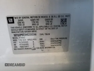 2017 GMC Sierra 1500 Denali with VIN 3GTU2PEC9HG399344, listed as a Copart auction lot 54091095 with 103,812 mi miles and Salvage Title. Bid and sale history available at DreamBid. Image 12.