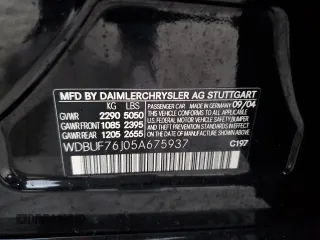 2005 Mercedes-Benz E-Class 5.5L AMG with VIN WDBUF76J05A675937, listed as a Copart auction lot 77349524 with 0 mi miles and Salvage Title. Bid and sale history available at carsss.com. Image 13.