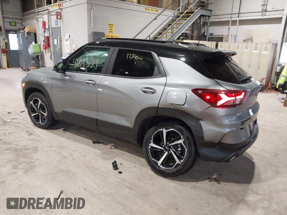 2023 Chevrolet TrailBlazer RS with VIN KL79MUSLXPB127036, listed as a IAAI auction lot 41843721 with 17,842 mi miles. Bid and sale history available at carsss.com. Image 3.