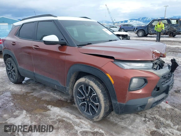 2021 Chevrolet TrailBlazer ACTIV with VIN KL79MSSL3MB018465, listed as a IAAI auction lot 41666864 with 74,035 mi miles and . Bid and sale history available at DreamBid. Image 1.