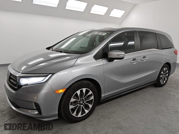 2022 Honda Odyssey EX-L with VIN 5FNRL6H78NB051774, listed as a Copart auction lot 48158075 with 35,280 mi miles and Clean Title. Bid and sale history available at DreamBid. Image 1.
