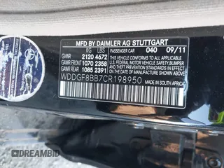 2012 Mercedes-Benz C 300 Sport с VIN WDDGF8BB7CR198950, выставлен на аукционе IAAI как лот 42138119 с пробегом Не указан миль и . История ставок и продаж доступна на DreamBid. Изображение 9.