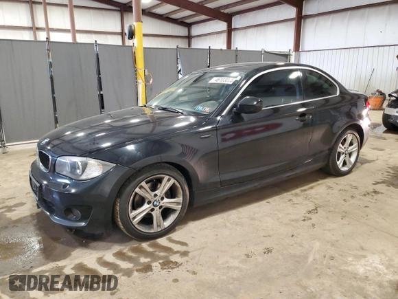 2013 BMW 1 Series 128i with VIN WBAUP9C56DVS95037, listed as a Copart auction lot 46103005 with 135,625 mi miles and Salvage title. Bid and sale history available at DreamBid. Image 1.