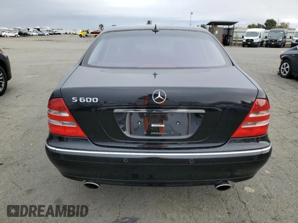 2001 Mercedes-Benz S-Class 6.0L with VIN WDBNG78J01A190075, listed as a Copart auction lot 80947634 with 94,616 mi miles and Clean Title. Bid and sale history available at carsss.com. Image 6.