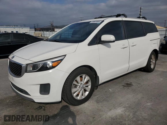 2016 Kia Sedona LX with VIN KNDMB5C18G6116776, listed as a Copart auction lot 53887895 with 87,235 mi miles and Salvage Title. Bid and sale history available at carsss.com. Image 1.