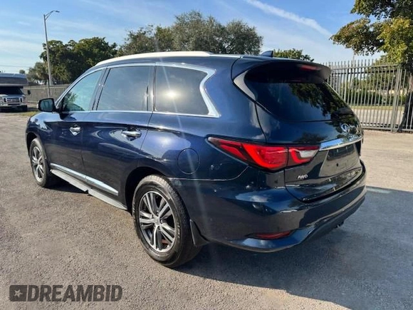 2019 Infiniti QX60 Luxe z VIN 5N1DL0MM4KC561014, wystawiony jako Copart lot #43478125 z przebiegiem 177 089 mil mil oraz Szkody całkowita. Historia ofert i sprzedaży dostępna na DreamBid. Obrazek 2.