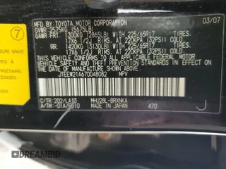 2007 Toyota Highlander Hybrid w/3rd Row with VIN JTEEW21A670048082, listed as a Copart auction lot 73651484 with 268,575 mi miles and Salvage Title. Bid and sale history available at carsss.com. Image 14.