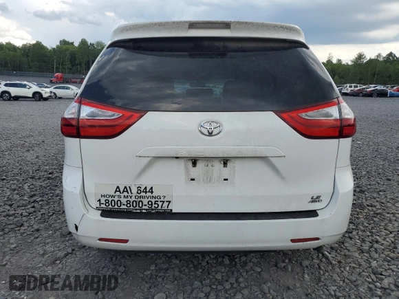 2017 Toyota Sienna LE with VIN 5TDJZ3DC3HS171060, listed as a Copart auction lot 65908415 with 108,082 mi miles and Salvage title. Bid and sale history available at DreamBid. Image 6.