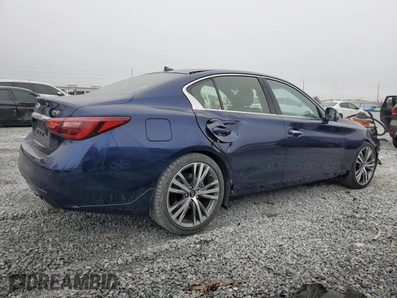 2021 Infiniti Q50 Sensory with VIN JN1EV7CP7MM703492, listed as a Copart auction lot 86268244 with 21,554 mi miles and Salvage title. Bid and sale history available at DreamBid. Image 3.