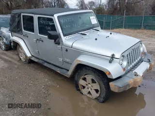 2008 Jeep Wrangler Unlimited Sahara with VIN 1J4GA59158L501099, listed as a IAAI auction lot 41743590 with 213,941 mi miles and . Bid and sale history available at carsss.com. Image 1.
