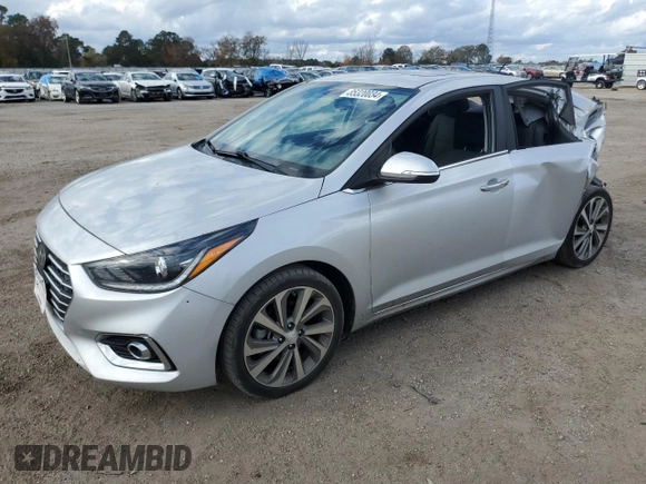 2021 Hyundai Accent Limited with VIN 3KPC34A64ME145005, listed as a Copart auction lot 85320034 with 43,701 mi miles and Salvage Title. Bid and sale history available at carsss.com. Image 1.