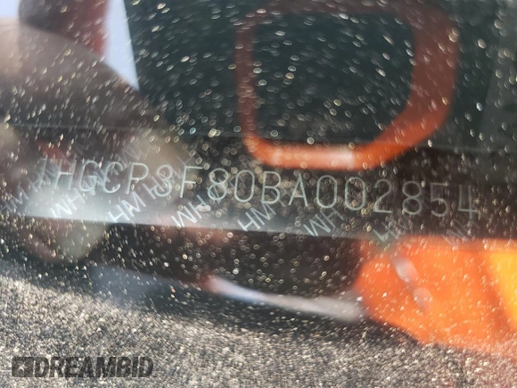 2011 Honda Accord EX-L с VIN 1HGCP3F80BA002854, выставлен на аукционе Copart как лот 61241825 с пробегом Не указан миль и Списание • Salvage title. История ставок и продаж доступна на DreamBid. Изображение 12.