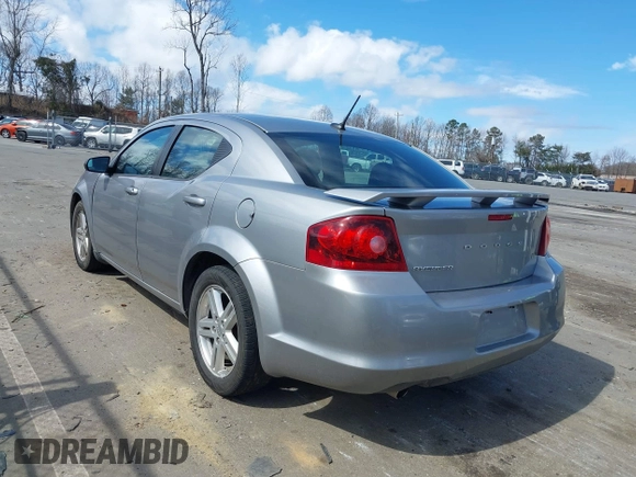 2013 Dodge Avenger SE V6 with VIN 1C3CDZAG2DN696519, listed as a IAAI auction lot 41705189 with 154,573 mi miles and . Bid and sale history available at DreamBid. Image 3.
