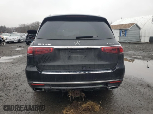 2021 Mercedes-Benz GLS 450 with VIN 4JGFF5KE7MA529553, listed as a Copart auction lot 39989374 with 34,459 mi miles and . Bid and sale history available at DreamBid. Image 6.