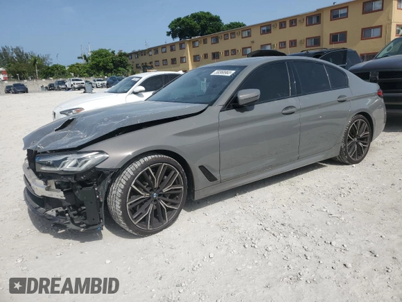 2021 BMW 5 Series 530i with VIN WBA53BH01MCF81039, listed as a Copart auction lot 59368965 with 49,760 mi miles and Salvage title. Bid and sale history available at DreamBid. Image 1.