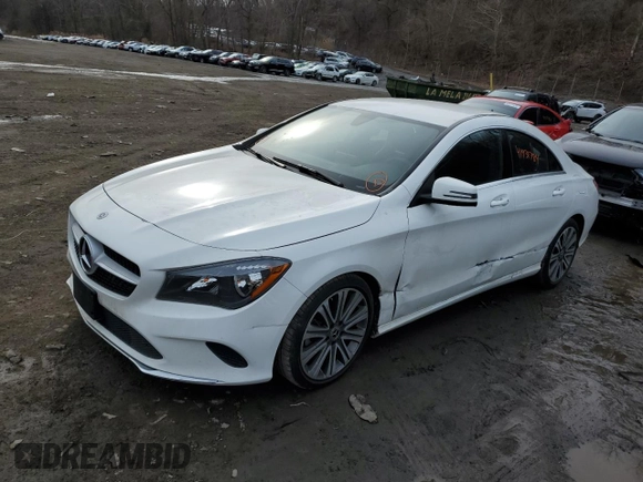 2018 Mercedes-Benz CLA 250 with VIN WDDSJ4EB1JN671050, listed as a Copart auction lot 41931784 with 66,515 mi miles and . Bid and sale history available at DreamBid. Image 1.