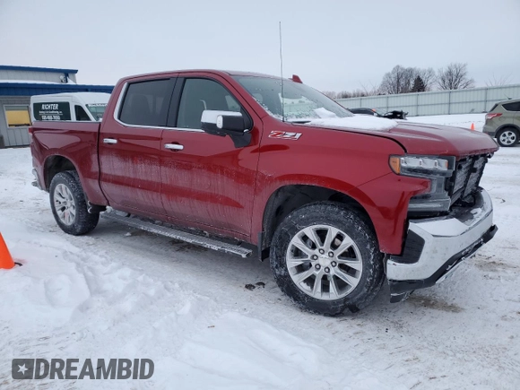 2021 Chevrolet Silverado 1500 LTZ with VIN 1GCUYGED2MZ266443, listed as a Copart auction lot 45681295 with 42,006 mi miles and Salvage Title. Bid and sale history available at DreamBid. Image 4.