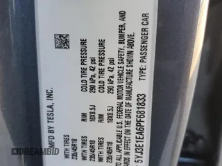2023 Tesla Model 3 z VIN 5YJ3E1EA6PF681833, wystawiony jako Copart lot #55557834 z przebiegiem 36 522 mil mil oraz Szkoda całkowita • Salvage title. Historia ofert i sprzedaży dostępna na DreamBid. Obrazek 14.