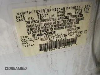 2012 Nissan Sentra S with VIN 3N1AB6AP9CL616383, listed as a Copart auction lot 51924265 with 168,147 mi miles and Salvage Title. Bid and sale history available at DreamBid. Image 12.