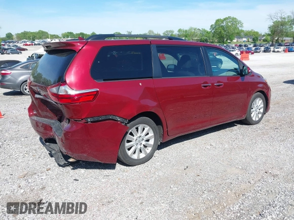 2015 Toyota Sienna XLE z VIN 5TDYK3DC4FS590924, wystawiony jako IAAI lot #42104086 z przebiegiem 209 280 mil mil oraz . Historia ofert i sprzedaży dostępna na DreamBid. Obrazek 4.