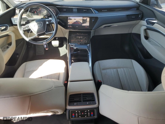 2021 Audi e-tron Premium Plus with VIN WA1LAAGE6MB001790, listed as a Copart auction lot 80484104 with 38,455 mi miles and Salvage Title. Bid and sale history available at carsss.com. Image 8.