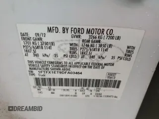 2013 Ford F-150 XL with VIN 1FTFX1ET9DFA03464, listed as a Copart auction lot 48039815 with 256,940 mi miles and Salvage Title. Bid and sale history available at carsss.com. Image 14.