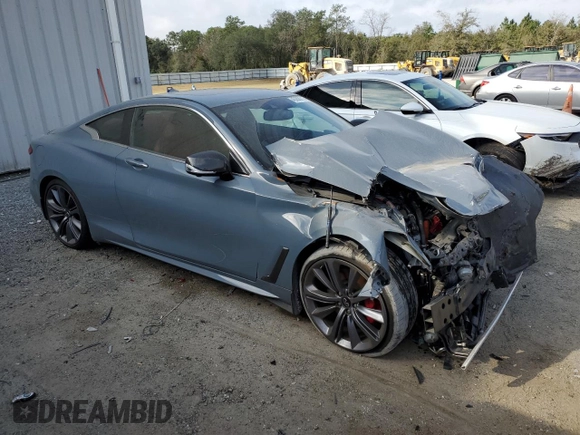 2022 Infiniti Q60 Red Sport 400 with VIN JN1FV7LK4NM660384, listed as a Copart auction lot 45288615 with 41,781 mi miles and Non repairable. Bid and sale history available at DreamBid. Image 4.