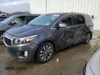 2017 Kia Sedona EX with VIN KNDMC5C12H6343881, listed as a Copart auction lot 53801454 with 41,060 mi miles and Salvage Title. Bid and sale history available at carsss.com. Image 1.