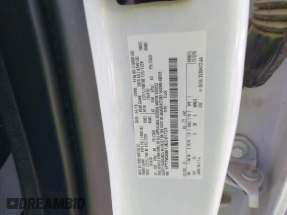 2018 Ford F-250 XL с VIN 1FT7W2B67JEC61723, выставлен на аукционе IAAI как лот 42044635 с пробегом 249 979 миль миль и . История ставок и продаж доступна на DreamBid. Изображение 9.