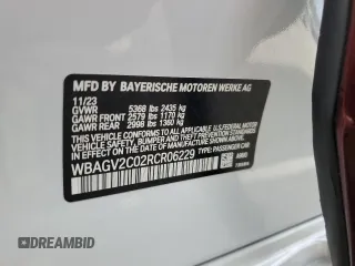 2024 BMW 8 Series 840i z VIN WBAGV2C02RCR06229, wystawiony jako Copart lot #50919695 z przebiegiem 3462 mil mil oraz Szkody całkowita. Historia ofert i sprzedaży dostępna na DreamBid. Obrazek 13.