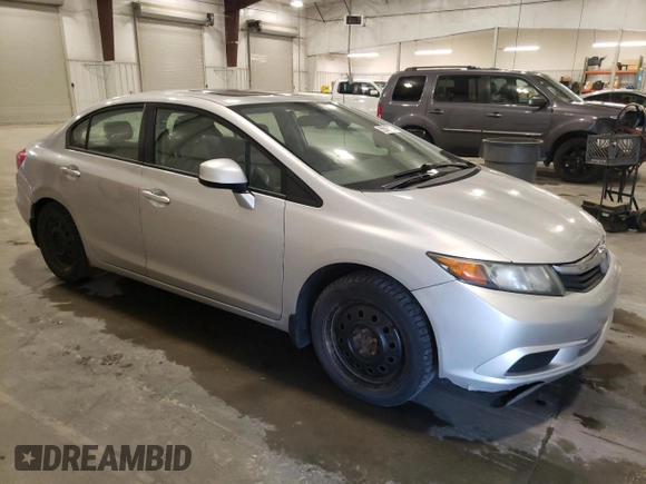 2012 Honda Civic EX with VIN 19XFB2F86CE001842, listed as a Copart auction lot 55585725 with 204,350 mi miles and Salvage Title. Bid and sale history available at DreamBid. Image 4.