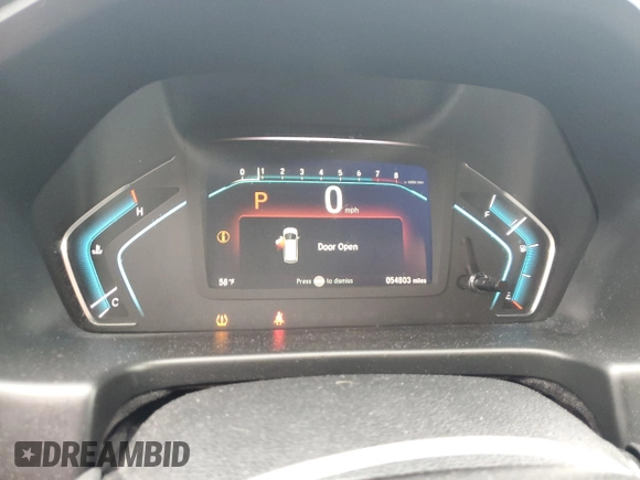 2019 Honda Odyssey EX with VIN 5FNRL6H59KB022682, listed as a Copart auction lot 58787265 with 54,803 mi miles and Salvage title. Bid and sale history available at DreamBid. Image 9.
