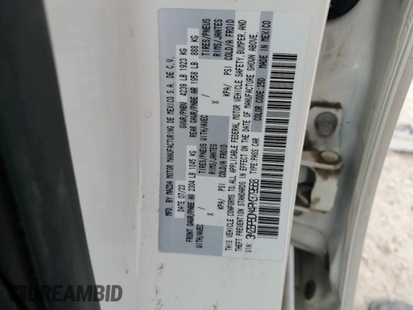 2023 Mazda 3 S Premium with VIN 3MZBPBDM4PM379568, listed as a Copart auction lot 88546265 with 11,420 mi miles and Salvage title. Bid and sale history available at DreamBid. Image 13.