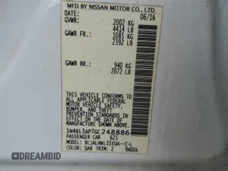 2016 Nissan Altima SL z VIN 1N4BL3AP7GC248886, wystawiony jako Copart lot #52688035 z przebiegiem 121 984 mil mil oraz Szkoda całkowita • Salvage title. Historia ofert i sprzedaży dostępna na DreamBid. Obrazek 14.