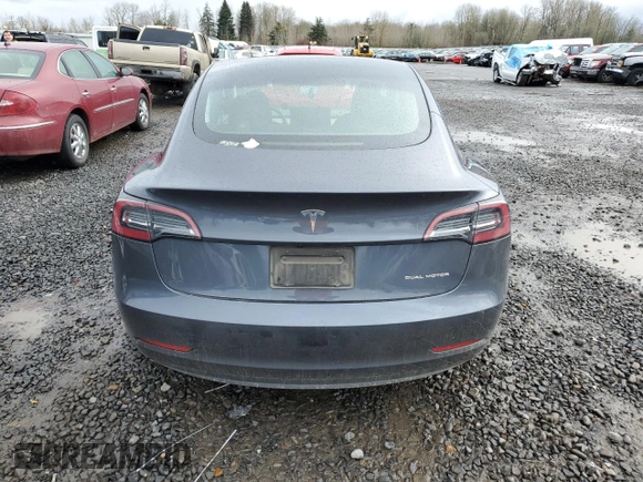 2023 Tesla Model 3 Long Range with VIN 5YJ3E1EB6PF686927, listed as a Copart auction lot 45602285 with 46,534 mi miles and Salvage Title. Bid and sale history available at DreamBid. Image 6.
