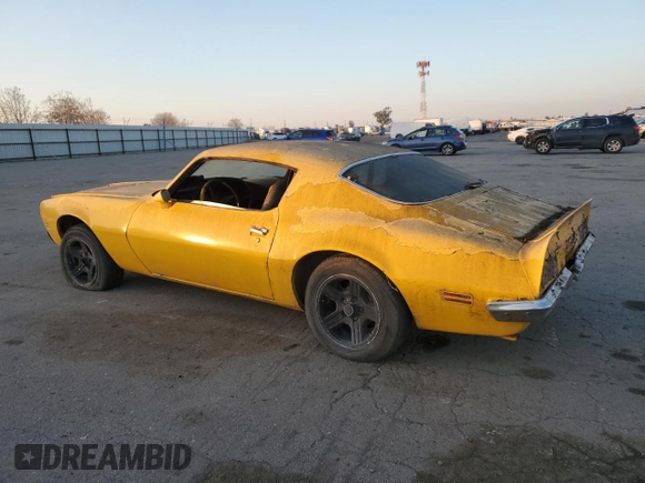 1973 Pontiac Firebird with VIN 2S87M3N110405, listed as a Copart auction lot 84326504 with 22,334 mi miles and Salvage title. Bid and sale history available at DreamBid. Image 2.