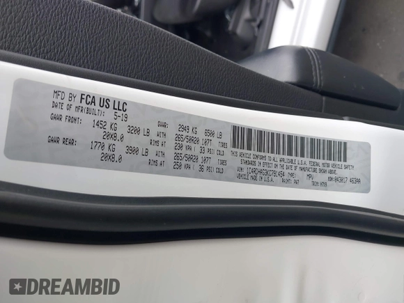 2019 Dodge Durango SXT Plus с VIN 1C4RDHAG3KC791454, выставлен на аукционе IAAI как лот 42060952 с пробегом 58 432 миль миль и . История ставок и продаж доступна на DreamBid. Изображение 9.