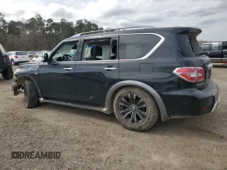 2017 Nissan Armada Platinum with VIN JN8AY2NF8H9301150, listed as a Copart auction lot 48145165 with 121,835 mi miles and Salvage Title. Bid and sale history available at carsss.com. Image 2.