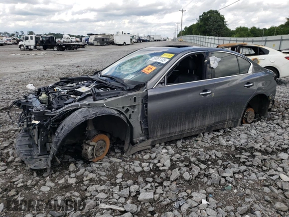 2021 Infiniti Q50 Signature Edition with VIN JN1EV7CP0MM704189, listed as a Copart auction lot 58651135 with 70,572 mi miles and Non repairable. Bid and sale history available at DreamBid. Image 1.
