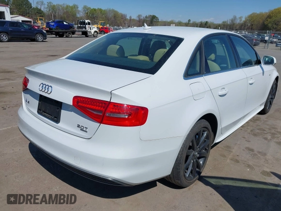 2014 Audi A4 Premium with VIN WAUBFAFL6EA056683, listed as a IAAI auction lot 41898792 with 103,313 mi miles. Bid and sale history available at carsss.com. Image 4.