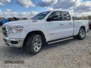 2019 Ram 1500 Big Horn with VIN 1C6SRFBT5KN915934, listed as a Copart auction lot 52881745 with 75,624 mi miles and Salvage title. Bid and sale history available at DreamBid. Image 1.