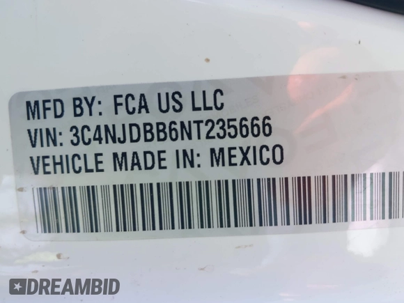 2022 Jeep Compass Latitude with VIN 3C4NJDBB6NT235666, listed as a IAAI auction lot 42161777 with 68,212 mi miles and . Bid and sale history available at DreamBid. Image 9.