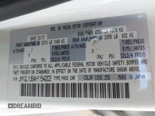 2017 Mazda Mazda6 Sport with VIN JM1GL1U54H1154203, listed as a IAAI auction lot 41917803 with 107,423 mi miles. Bid and sale history available at carsss.com. Image 9.