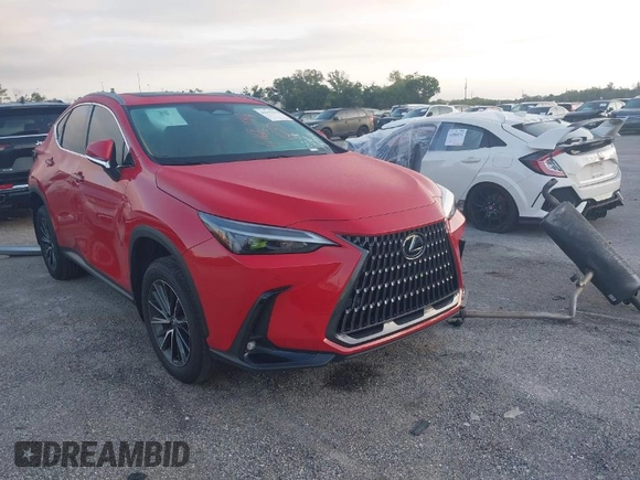 2025 Lexus NX with VIN 2T2ADCAZ8SC018984, listed as a IAAI auction lot 41641184 with 14,489 mi miles. Bid and sale history available at carsss.com. Image 1.